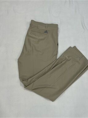 Adidas Pants Mens 34x30 Tan Khaki Golf Chino Stretch Performance Casual